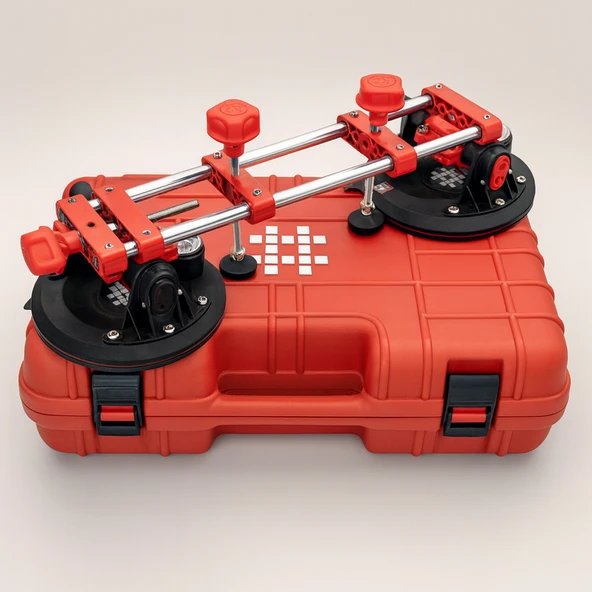 8 İnç Çiftli Vakumlu Vantuz Taş Birleştirme Hizalama Aparatı Granit Mermer Fayans Seramik Montajı - Resim 5