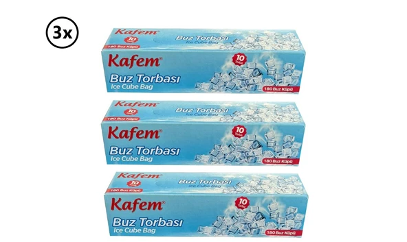 Kafem Buz Torbası 180 Buz Küpü x 3 Adet ürün görseli 1