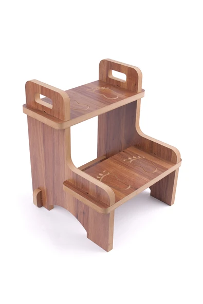 Ahşap Montessori Eğitici Kaymaz Çocuk Basamak-Tabure Banyo, Lavabo Merdiven Yükseltici
