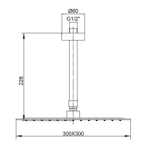 Ar Ark İnce Kare Duş Başlığı Tavandan - Resim 2
