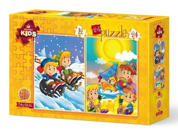 Art Puzzle 12+24 Parça Mevsimler Yaz-Kış Puzzle