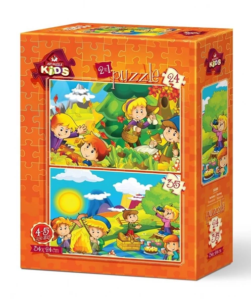 Art Puzzle Sonbahar-İlkbahar 2'li 24+35 Parça Yapboz