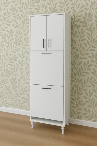 Nergis Çok Amaçlı Dolap Kirli Çamaşır Sepeti Dolabı 150x60 - 2