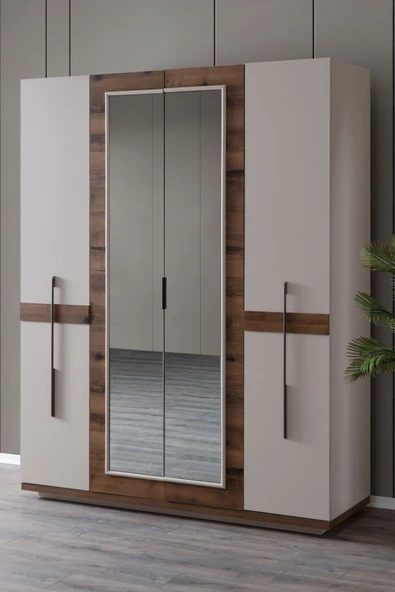 Gardırop, Benito 4 Kapaklı, Aynalı Dolap ürün görseli 1