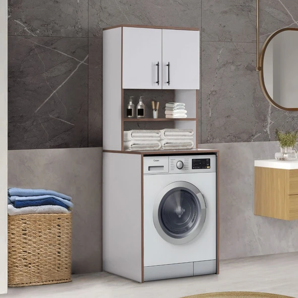 Blesk Çamaşır Makinesi Üstü Banyo Düzenleyici Dolap, Çok Amaçlı Dolap