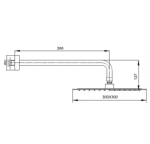Ar Ark Slim Kare Duş Başlığı Duvardan - Resim 2