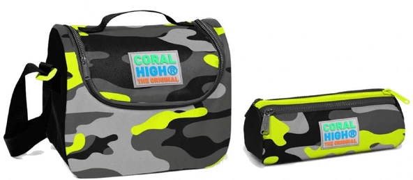 Coral High Asker Kamuflaj Erkek Çocuk Beslenme ve Kalemlik Seti ürün görseli