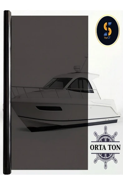 SİYACF 50CM X 30 METRE-TEKNE MARİNE WİNDOW FİLM LUXURY UV KORUMA ORTA TON - Resim 2