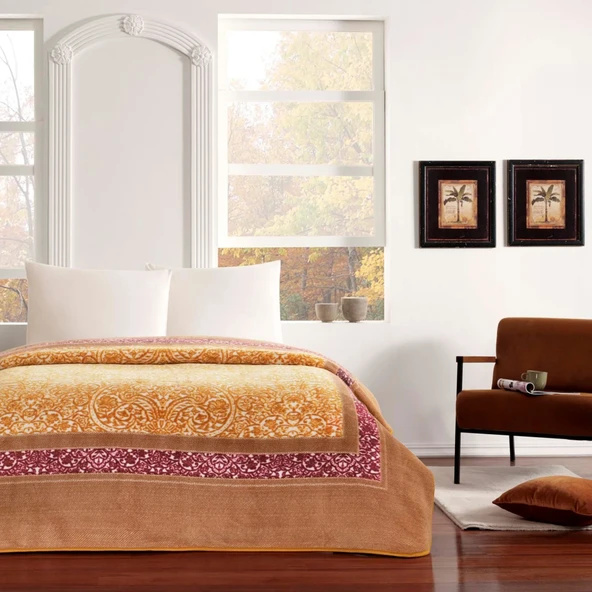 TAÇ JADIRA POLYESTER BATTANİYE ÇİFT KİŞİLİK KIREMIT - 1