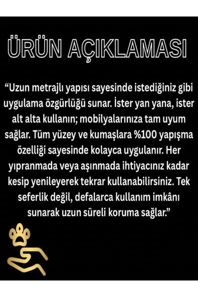 Provelox KEDİ MOBİLYA TIRMALAMA ÖNLEYİCİ FOLYO 45 CM X 15 METRE - Resim 4