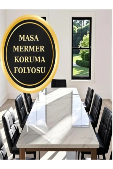 SİYACF 88 CM X 2 METRE MASA MERMER MOBİLYA ŞEFFAF KORUMA FOLYOSU ürün görseli