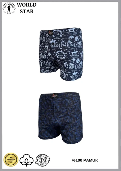 AmoraSecret AmoraSecret 2'li Likralı Pamuklu Renkli Erkek Boxer - 1