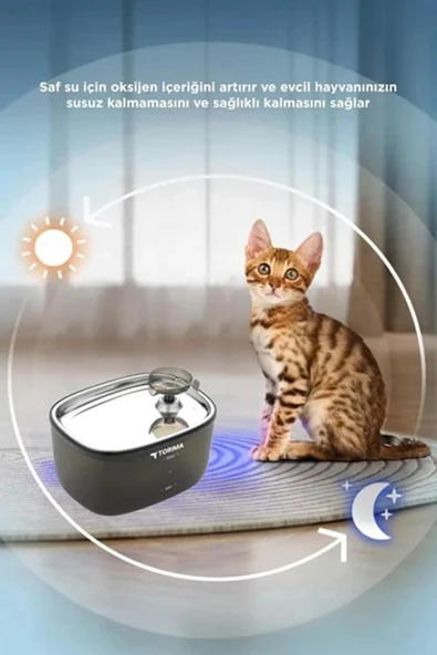 Otomatik Filtreli Kedi Köpek Su Pınarı Su Çeşmesi Ultra Sessiz Su Şelalesi 2,5Lt - 3