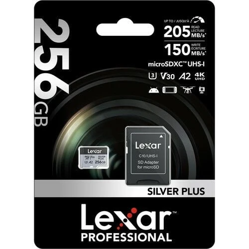 Lexar 256GB 205 MB/s Silver Plus microSD UHS-I V30 Hafıza Kartı - 4