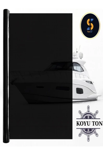 SİYACF 100CM X 30 METRE-TEKNE MARİNE WİNDOW FİLM LUXURY UV KORUMA KOYU TON - Resim 2