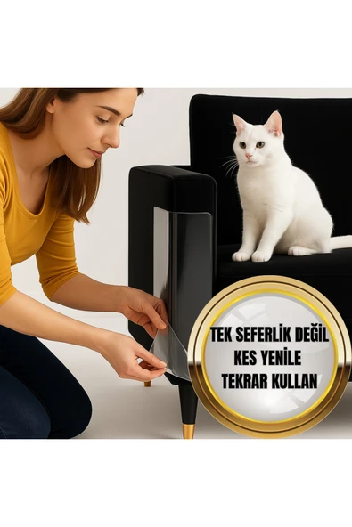 Provelox KEDİ MOBİLYA TIRMALAMA ÖNLEYİCİ FOLYO 45 CM X 10 METRE - Resim 2