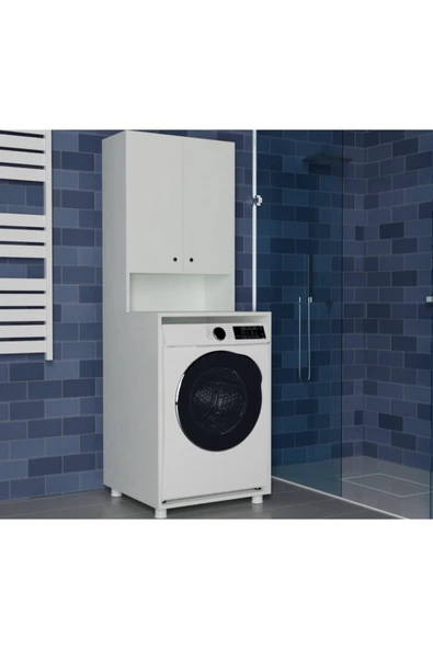 Alfimo Mobilya FAİR ÇAMAŞIR MAKİNE DOLABI BEYAZ AFM110 - 3