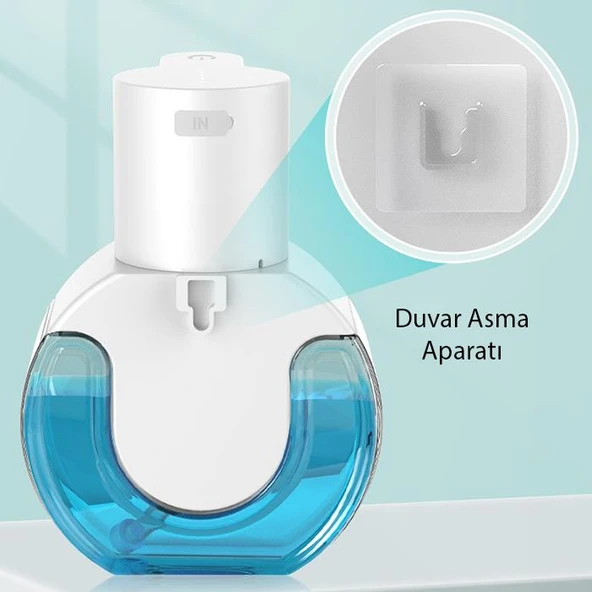 Polham 420ML Otomatik Sensörlü Sabunluk Köpük Makinesi, Tüm Sıvılar İçin Köpük Makinası, Şarjlı Duvar Askılı - Resim 5