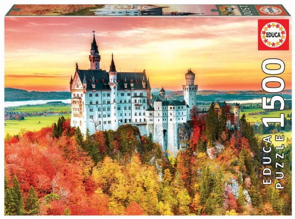 Educa 1500 Parça Neuschwanstein Kalesinde Sonbahar Puzzle