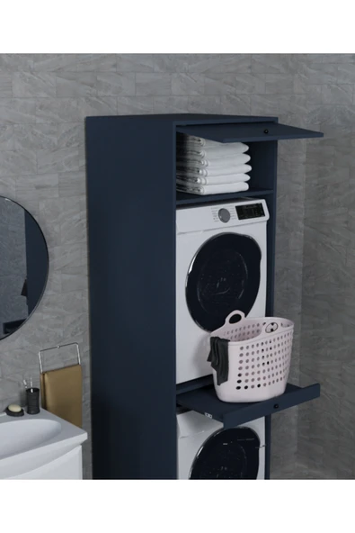 Alfimo Mobilya ÇAMAŞIR&KURUTMA MAKİNESİ DOLABI ANTRASİT AFM101 - 3
