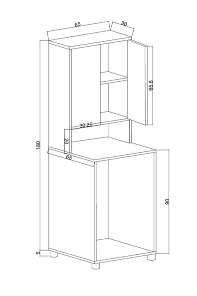 Alfimo Mobilya FAİR ÇAMAŞIR MAKİNE DOLABI BEYAZ AFM110 - 4
