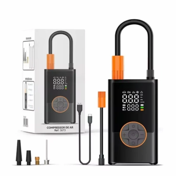 CZK DC 02 Şarjlı Elektrikli Kablolu/Kablosuz Hava Pompası – Araba, Bisiklet, Lastik & Top Pompası