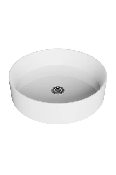 Galaksi Tezgah Üstü Lavabo Yuvarlak Beyaz Çanak Lavabo - 2