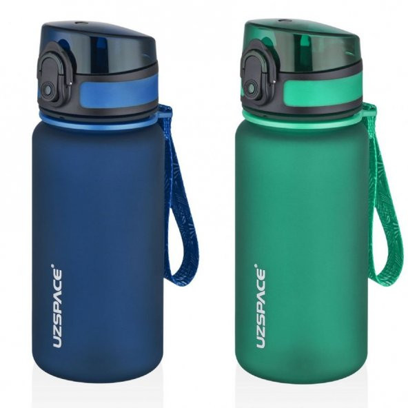 Uzspace Tritan Matara Suluk - 350 ml Lacivert-Yeşil - Çocuklar İçin - 1