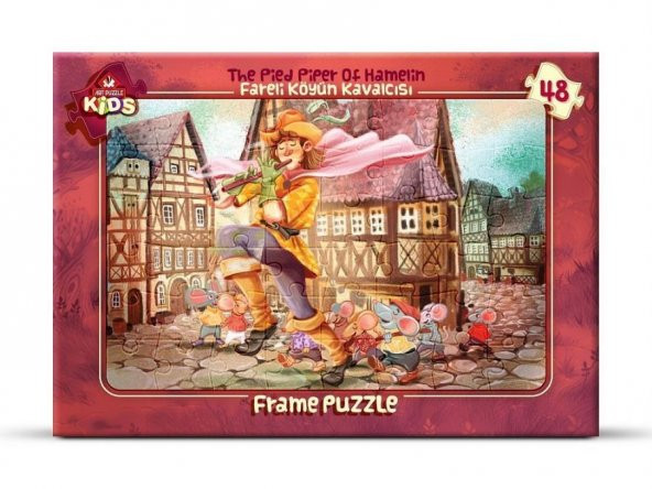 Art Çocuk Puzzle 48 Parça Fareli Köyün Kavalcısı Çerçeveli Puzzle