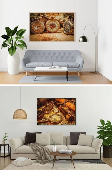 Nova Puzzle 2x2000 Parça Antika Saatler ve Yeni Hedefler Puzzle Seti - Resim 5