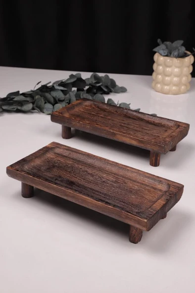 Bambum 2 Parça Pavlonya Noble Ahşap Sunum ve Servis Seti – Dikdörtgen Servis Tabakları - Resim 2