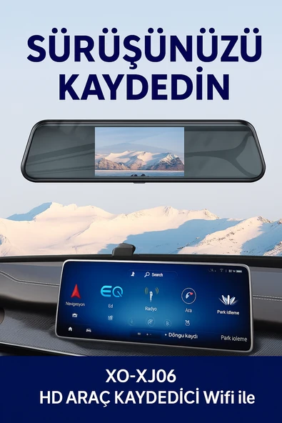 XJ06 HD Araç Kamerası  Wi-Fi Dokunmatik, 1080p Kayıt, Park İzleme Çarpışma Algılama - 4