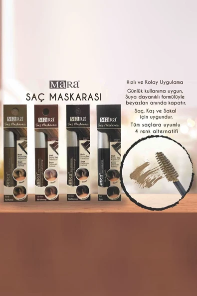 Mara Hair Mascara - Dark Brown*48 koyu kahve 3 lü - Resim 4