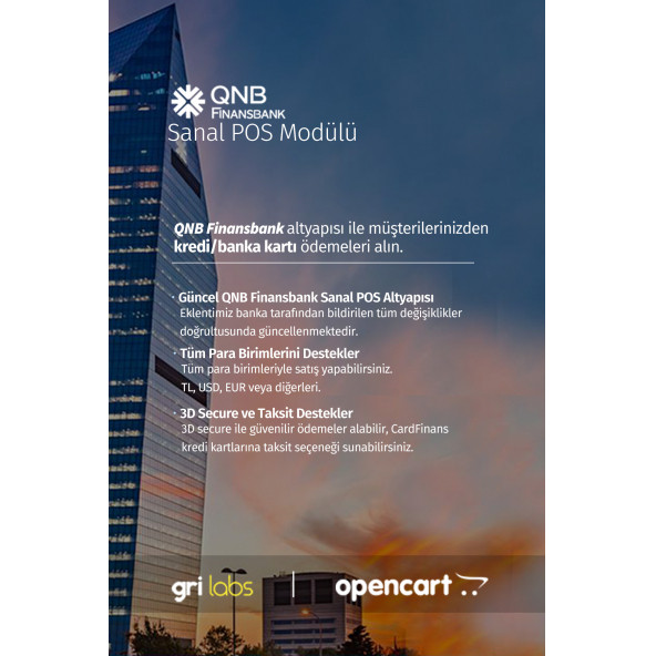 OpenCart - QNB Finansbank Sanal POS Modülü - 2