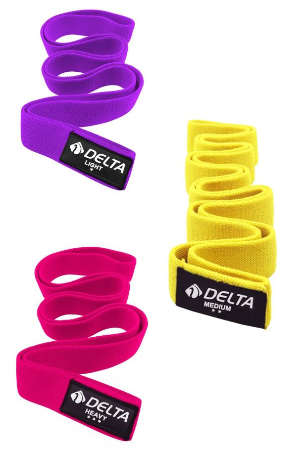 Delta 3lü SuperLoop Bant Fitness Spor Tüm Vücut Egzersizleri Direnç Bandı Lastiği