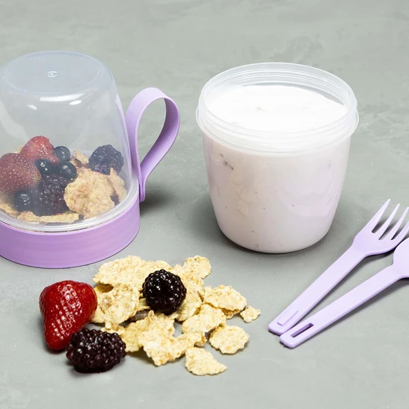 Yoğurt Kabı Taşınabilir Kahvaltı ve Ara Öğün Kabı – Küçük / Orta / Büyük - 8