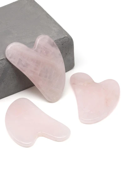Pembe Kuvars Doğal Taş Gua Sha Yüz Masaj Taşı - 2