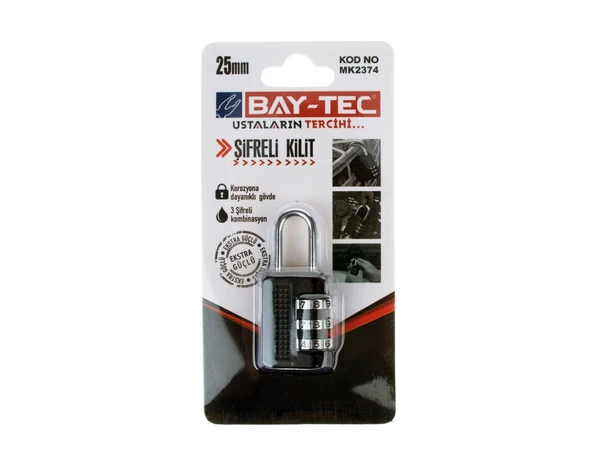 MK2374 Şifreli Asma Kilit 25 mm ürün görseli 1