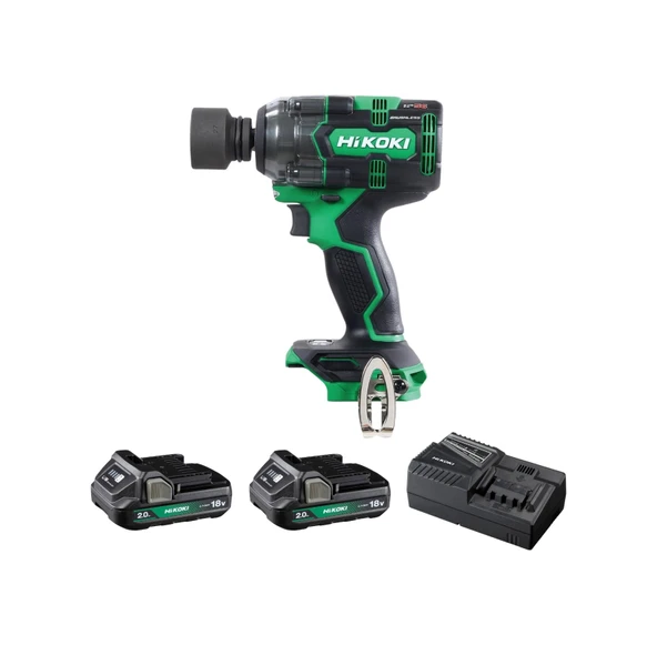 Hikoki WR18DH-2.0 18V/2.0AH 345NM 1/2" Çift Akülü Kömürsüz Şarjlı Darbeli Somun Sıkma Makinesi - 1