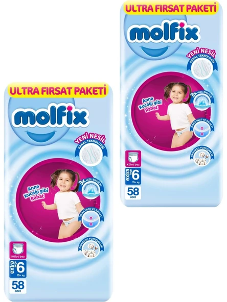 Molfix Pants Külot Bebek Bezi 6 Numara 116'LI