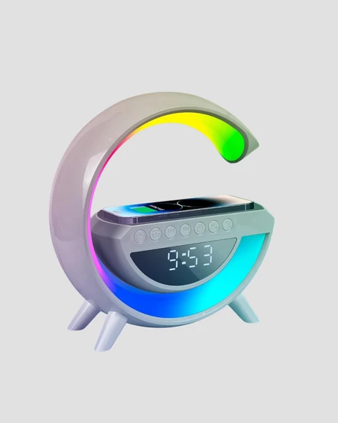 15W Hızlı Şarj Destekli LED Atmosfer Işığı ve Alarm Fonksiyonlu Lamba - Resim 2