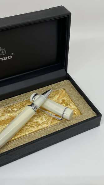 JINHAO Lüks Beyaz Sedef Roller İmza Kalemi - Resim 4