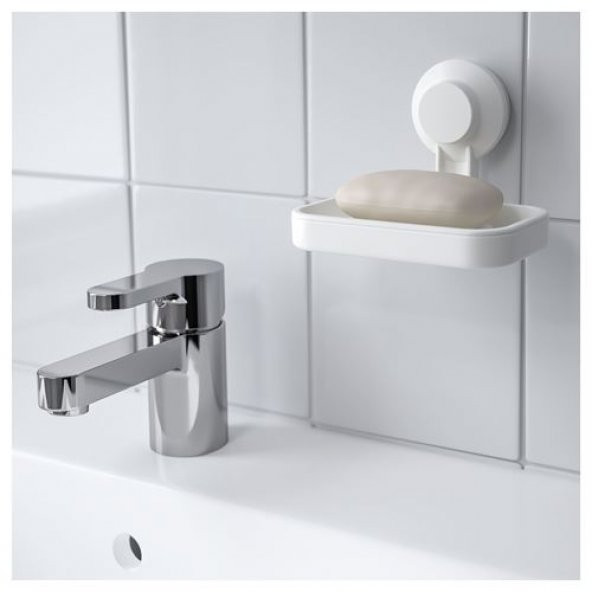 Sabunluk Vantuzlu Banyo Sabunluğu Beyaz Renk Katı Sabunluk - 2