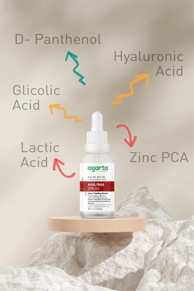 Agarta AHA & BHA Gözenek Sıkılaştırmaya ve Cilt Tonu Eşitlemeye Yardımcı Kırmızı Peeling Serum 30ML - Resim 3