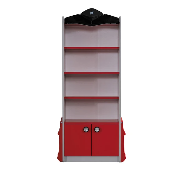 Kitaplık, Sports Arabalı Yatak Uyumlu Kitaplık - Kırmızı ürün görseli