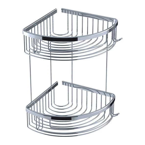 Deppot Oval Lüks Şampuanlık 20x20 - 2 Kat - Krom ürün görseli