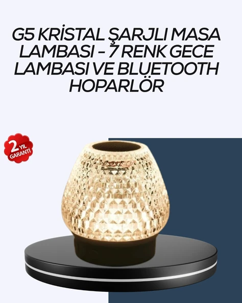 Uzun Pil Ömürlü 7 Renk Işıklı Bluetooth Hoparlör ürün görseli