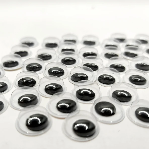 12 mm Oynargöz Siyah Oynayan Göz ,Oynar Göz - 1 Adet - Resim 3