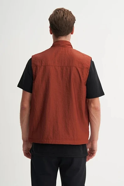 Cazador Regular Fit Baharlık Crinkle Kumaş Yelek-13285 - 2