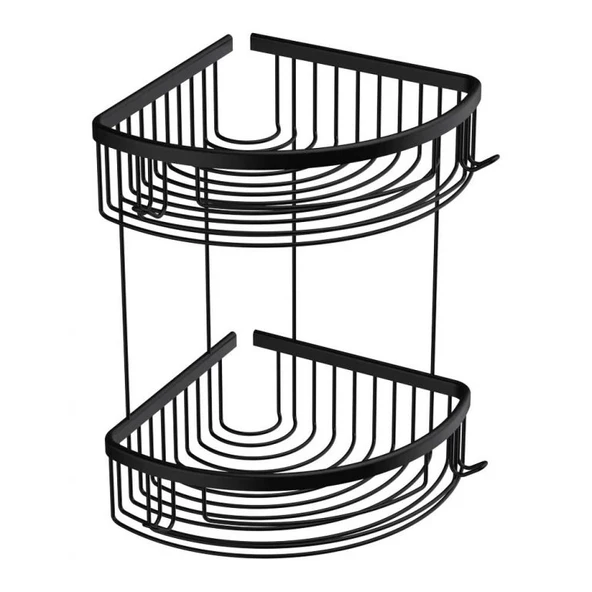 Deppot Oval Lüks Şampuanlık 20x20 - 2 Kat - Mat Siyah ürün görseli